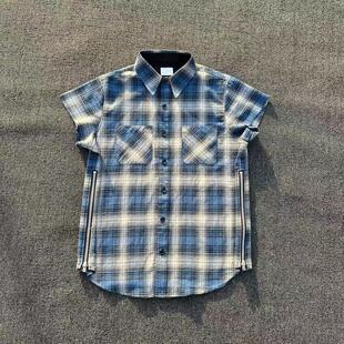 3rd蓝格子坎肩高街风格 明亮叔出品 定织定染 第三季 纯棉打底衫