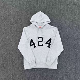 明亮叔出品秋冬季主线连帽424刺绣 印花帽衫加绒加厚卫衣高街潮牌