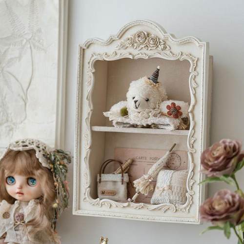 法式复古雕花置物架多层壁柜