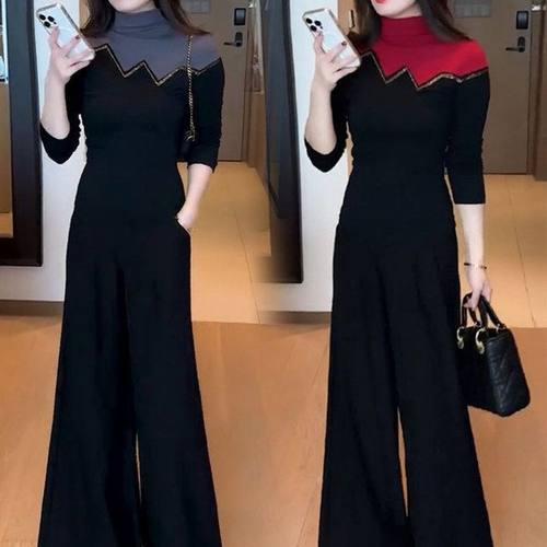 两件套女显瘦套装加绒高领上衣