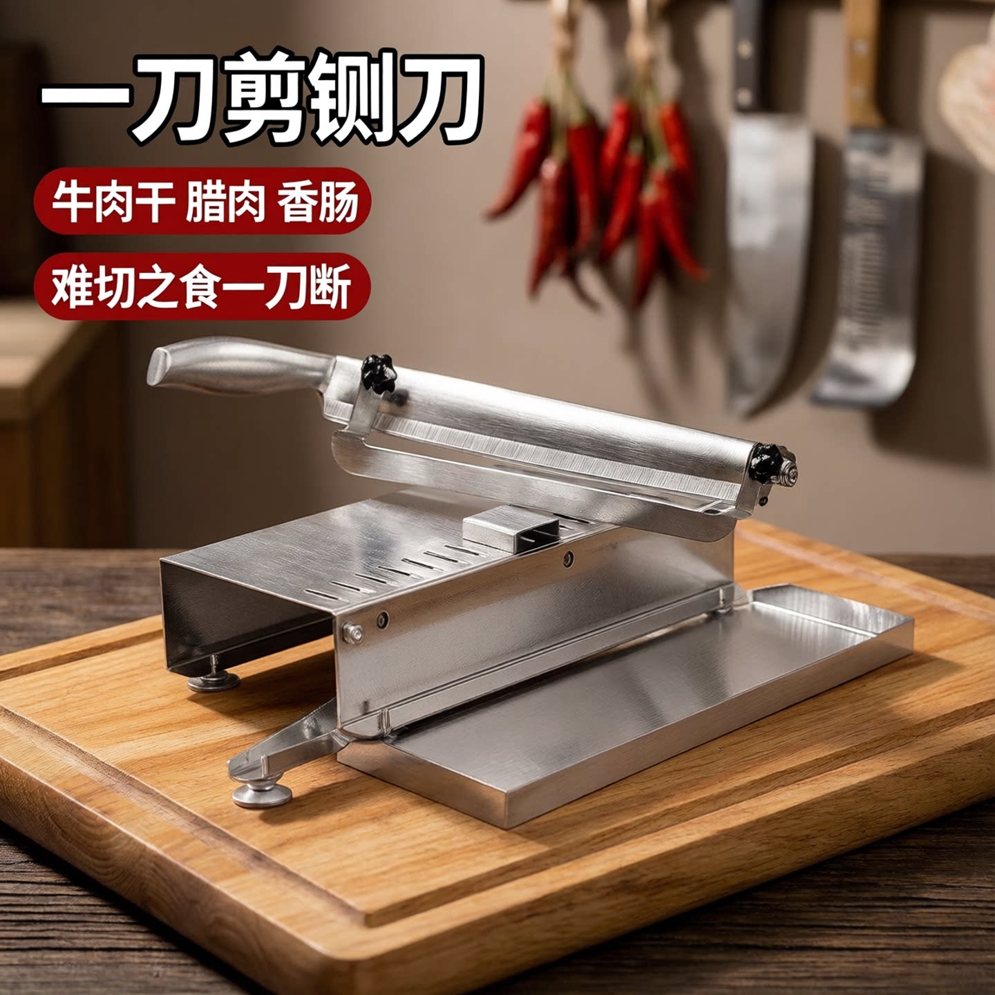 风干耗牛肉干专用铡刀笋干小型切闸鸡爪鸭脖中药材切片刀手动神器