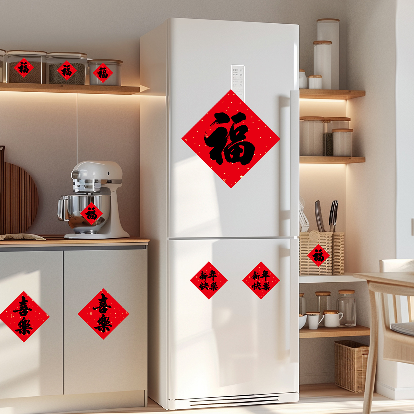 2026马年春节迷你自粘胶福字贴纸