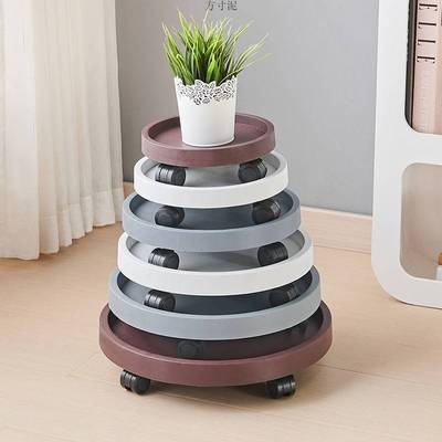 花盆托盘植物绿植移动带轱辘加厚圆形室内大号接水托盘花盆底托盘