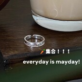 纯银尾戒 星期五见面 宽面圆珠戒指 mayday 原创设计 everyday