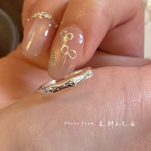 原创设计星芒戒指通体纯银925