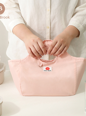 日式简约便当包超轻防水便携手提带饭包铝箔保温上班族午餐饭盒袋
