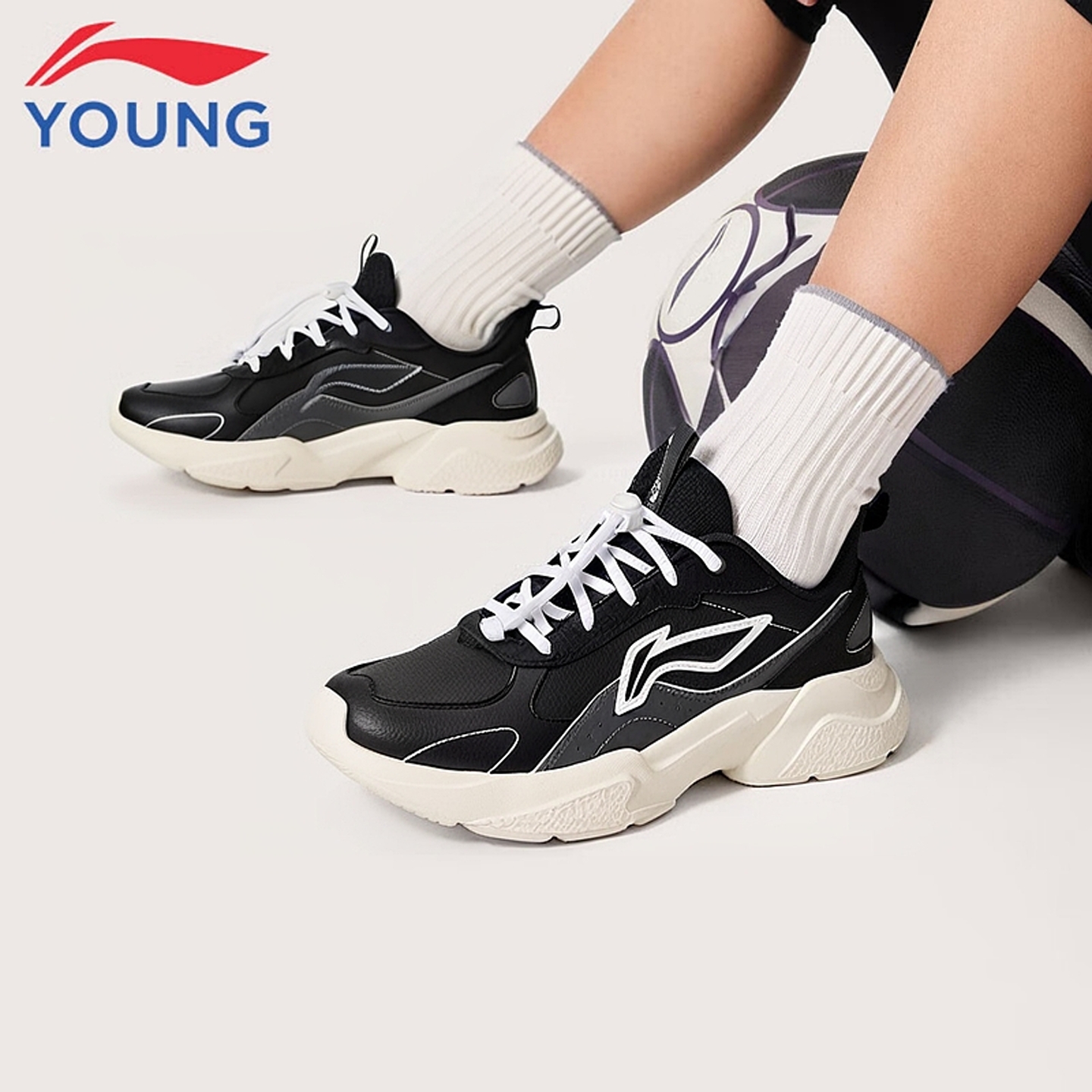 李宁儿童运动鞋新款男童女童溯溪扣弹力舒适防滑简约学生休闲鞋