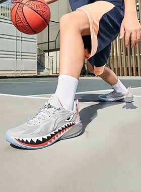 李宁儿童篮球鞋音速12实战大鲨鱼男童新款轻量运动鞋正品休闲鞋