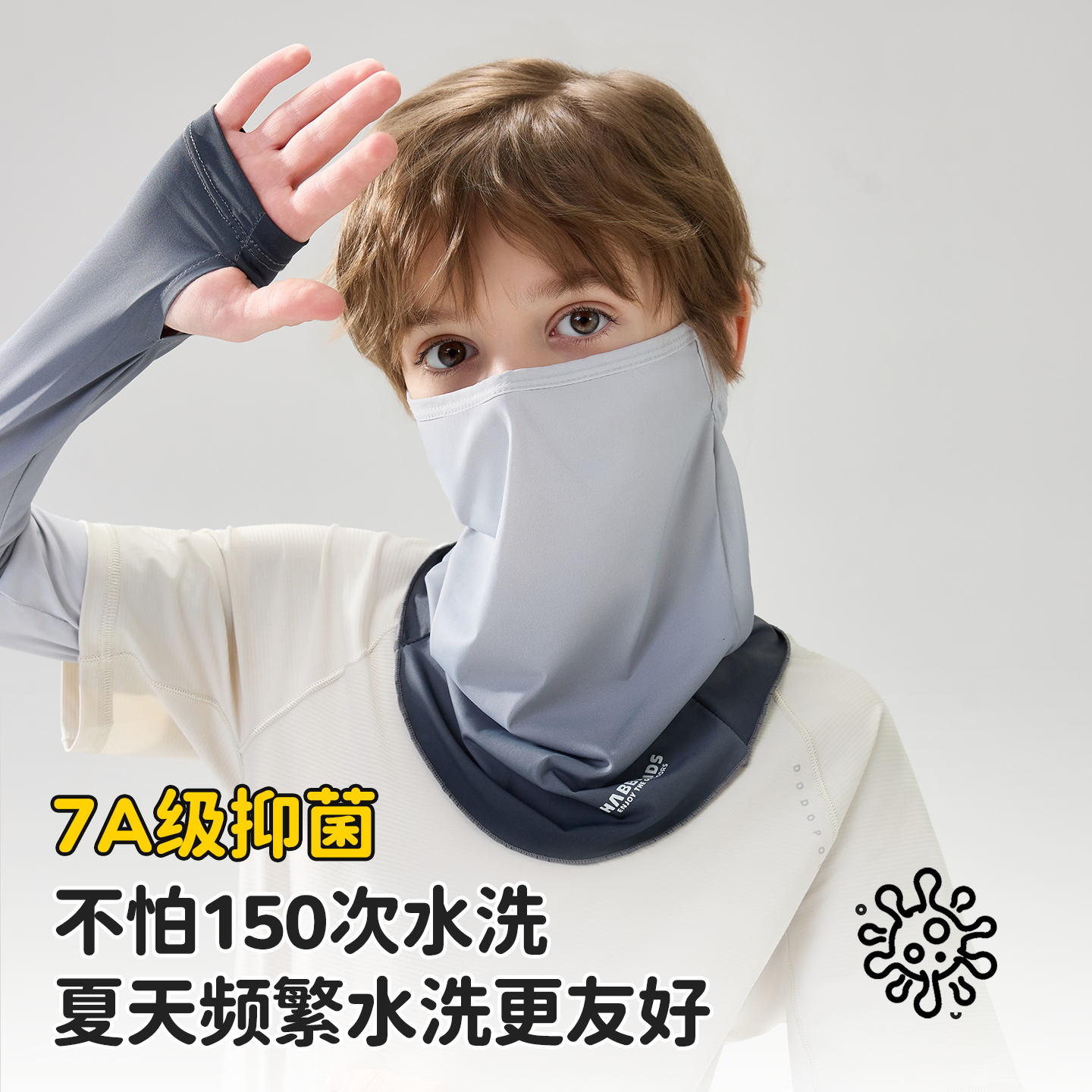 儿童沙漠防晒面罩夏季男童2026新款防紫外线防沙护颈面纱遮阳口罩