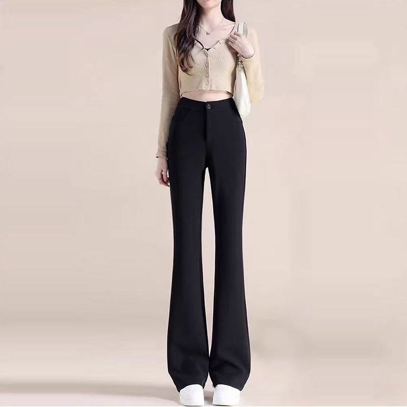 西装喇叭裤女秋冬加绒新款修身小个子高腰显瘦垂感休闲黑色微喇裤,女装/女士精品,西装裤/正装裤,淘宝优惠券,粉丝福利购,淘宝优惠卷