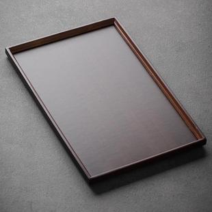 竹制盘子水杯茶盘收纳盘端早餐盘 旧望格长方形托盘家用放茶杯日式