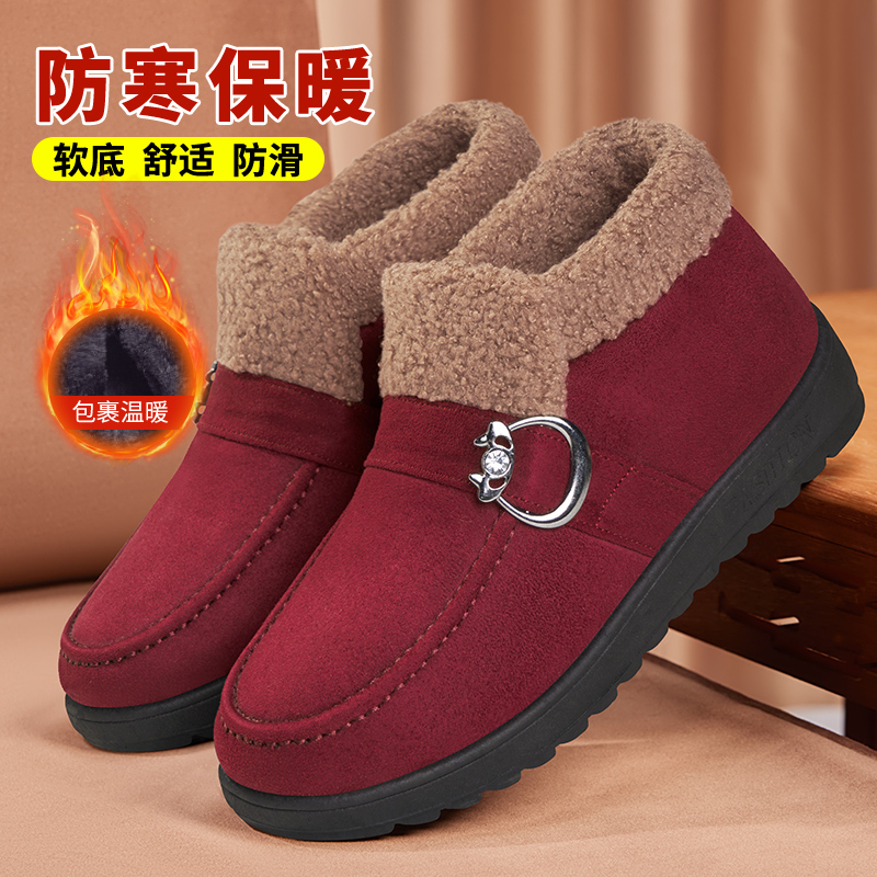 加绒保暖老北京棉鞋女软底防滑