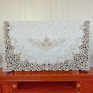 电视机盖巾液晶电视机防尘罩55寸60寸65寸刺绣布艺台式 曲屏 挂式