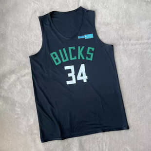 雄鹿队字母哥练习球衣 美式V领专业篮球速干热身训练投篮服可定制