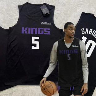 国王队训练服球衣福克斯德罗赞V领美式专业速干篮球热身背心定制