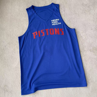 活塞队2025款坎宁安练习球衣 V领美式速干无袖篮球训练背心投篮服