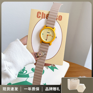 GCCLIYO学生手表简约可爱硅胶磁吸表带贴贴手表少女心高颜值女表