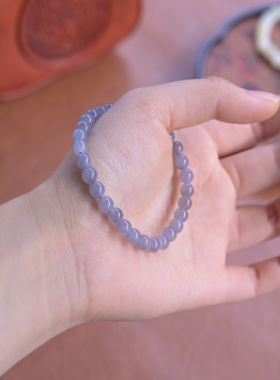 天然和田玉香芋紫6mm圆珠手串