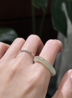 天然和田玉晴水圆戒17码