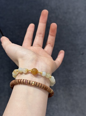 一念设计和田玉S925银单圈手串