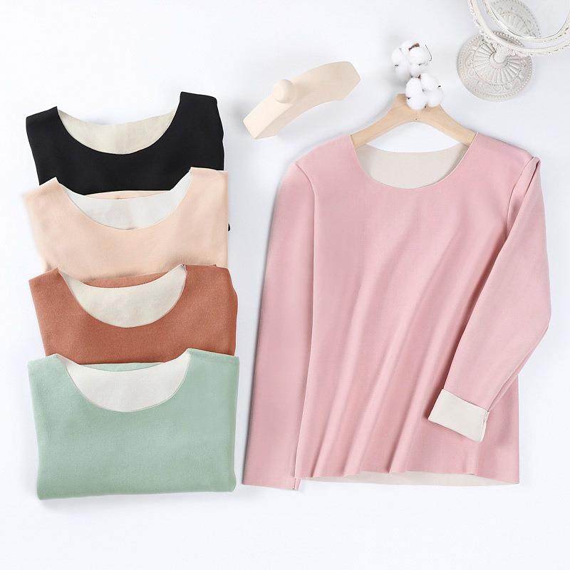 秋冬保暖内衣简约德绒无痕打底加绒磨毛长袖上衣修身秋衣秋裤套装,女士内衣/男士内衣/家居服,保暖上装,淘宝优惠券,粉丝福利购,淘宝优惠卷