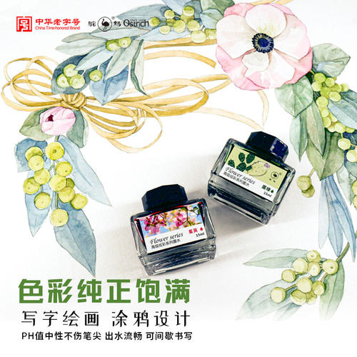 非碳素彩色墨水鸵鸟墨水钢笔彩墨