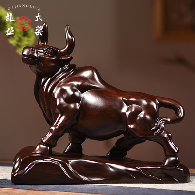 实木精雕传统手工艺生肖牛