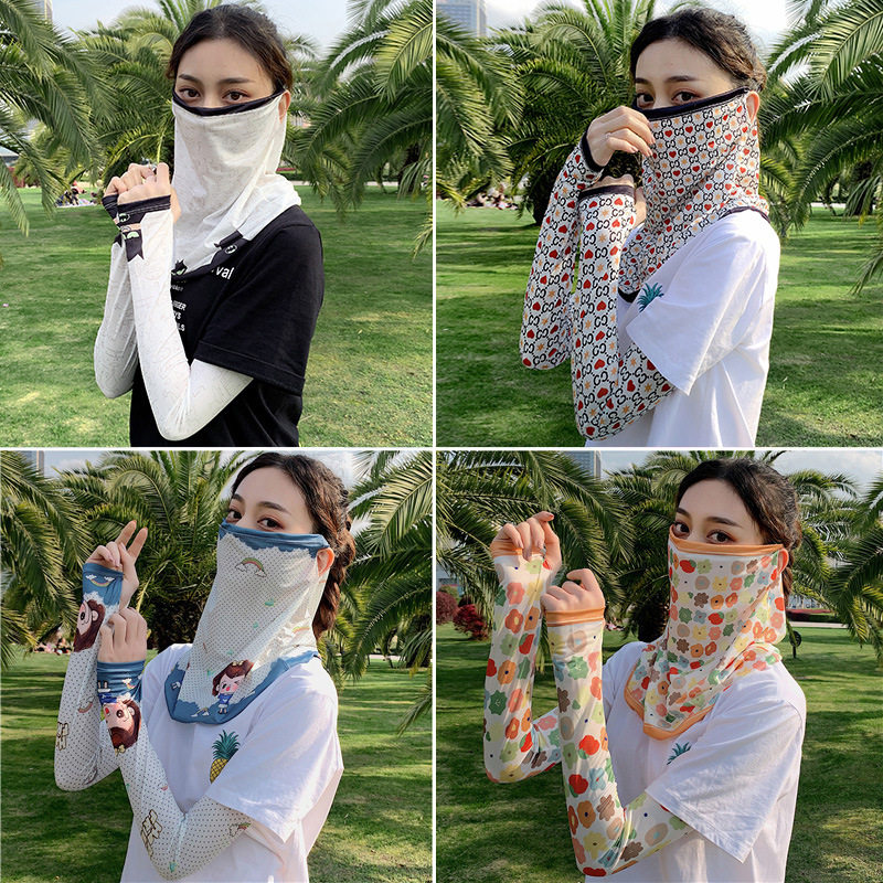 夏季防晒面纱女面罩遮脸冰丝护颈