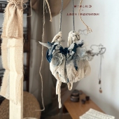 第二次心跳 非遗蓝染x限量15个 设计感真丝手作玫瑰链条包包