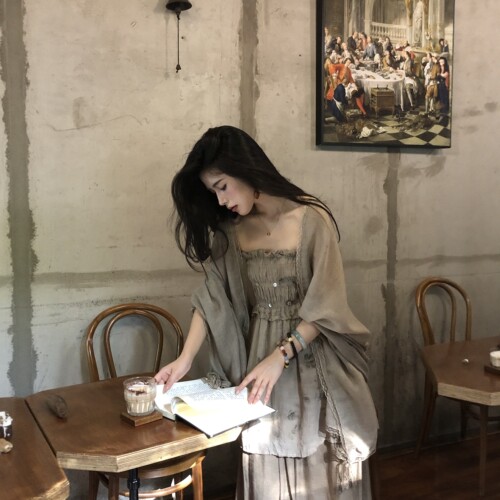第二次心跳【正品●即将断货】新中式植物染禅意风仙女吊带裙套装
