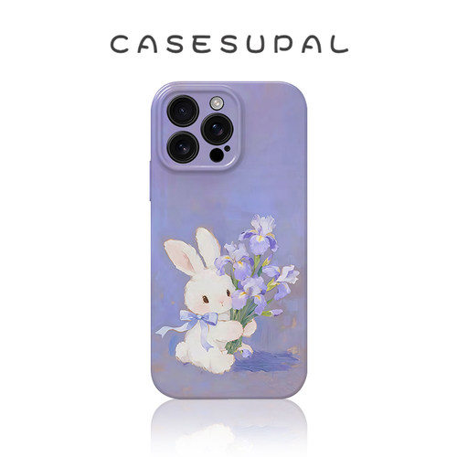 适用于iPhone17promax苹果16手机壳华为nova15新款oppofindx9菲林荣耀500全包小米17抱花小兔vivos50一加ACE6