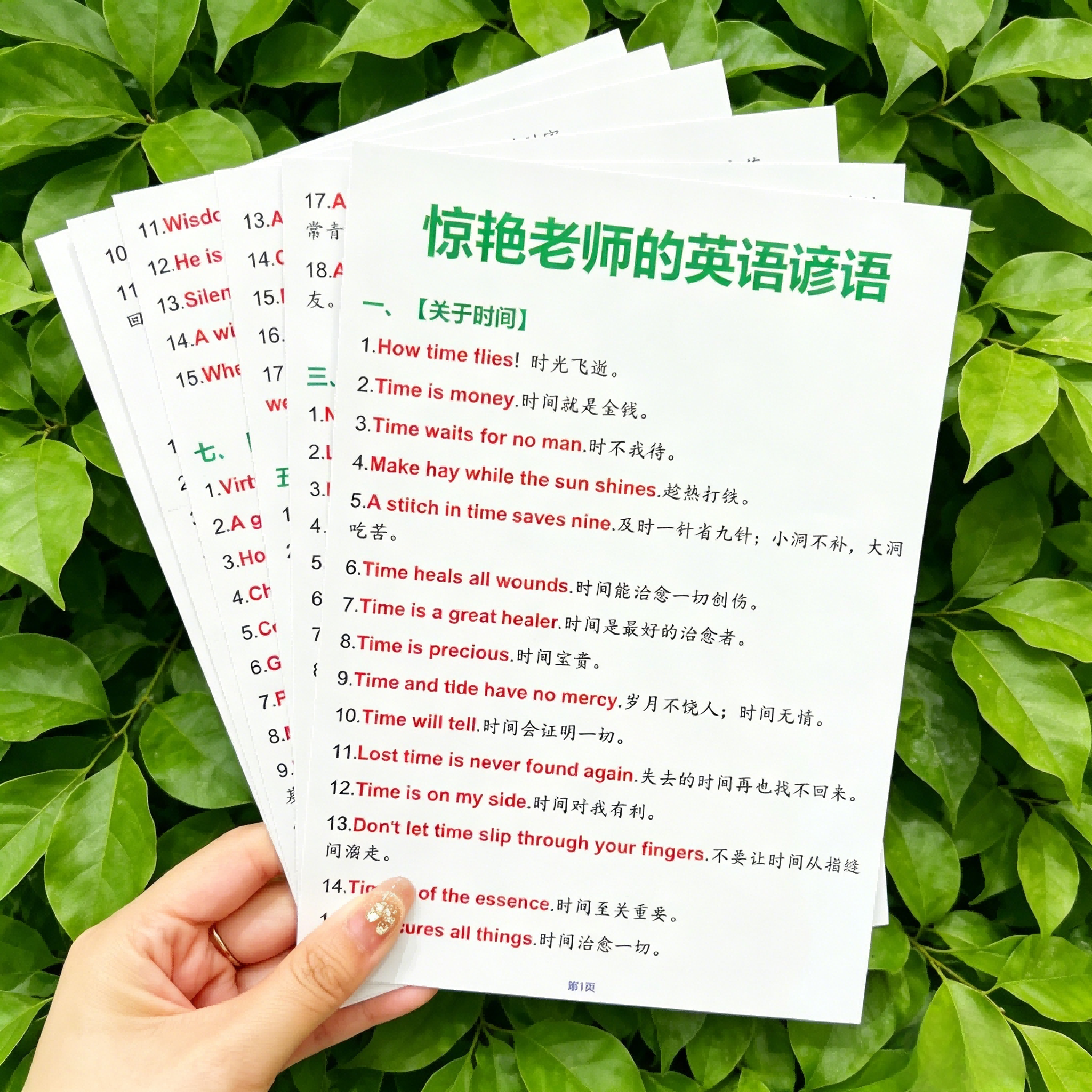 惊艳老师的英语谚语写作金句完形填空答题技巧语法体系高频词组卡