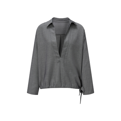 EATMI亚麻天丝透气垂感翻领衬衫