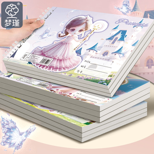 梦瑾新款A4加厚线圈图画本高颜值卡通公主一二三年级专用美术画画纸幼儿园儿童空白绘画本子学校统一批发
