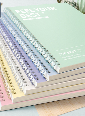 梦瑾新款笔记本本子高颜值加厚学生专用b5简约彩色系线圈本课堂笔记考研白卡日记线圈本记录a5办公记事本批发