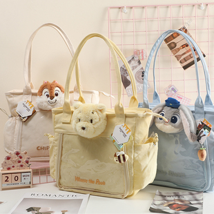 迪士尼正版 授权朱迪晒娃包奇奇毛绒挂件单肩包草莓熊大容量斜挎包