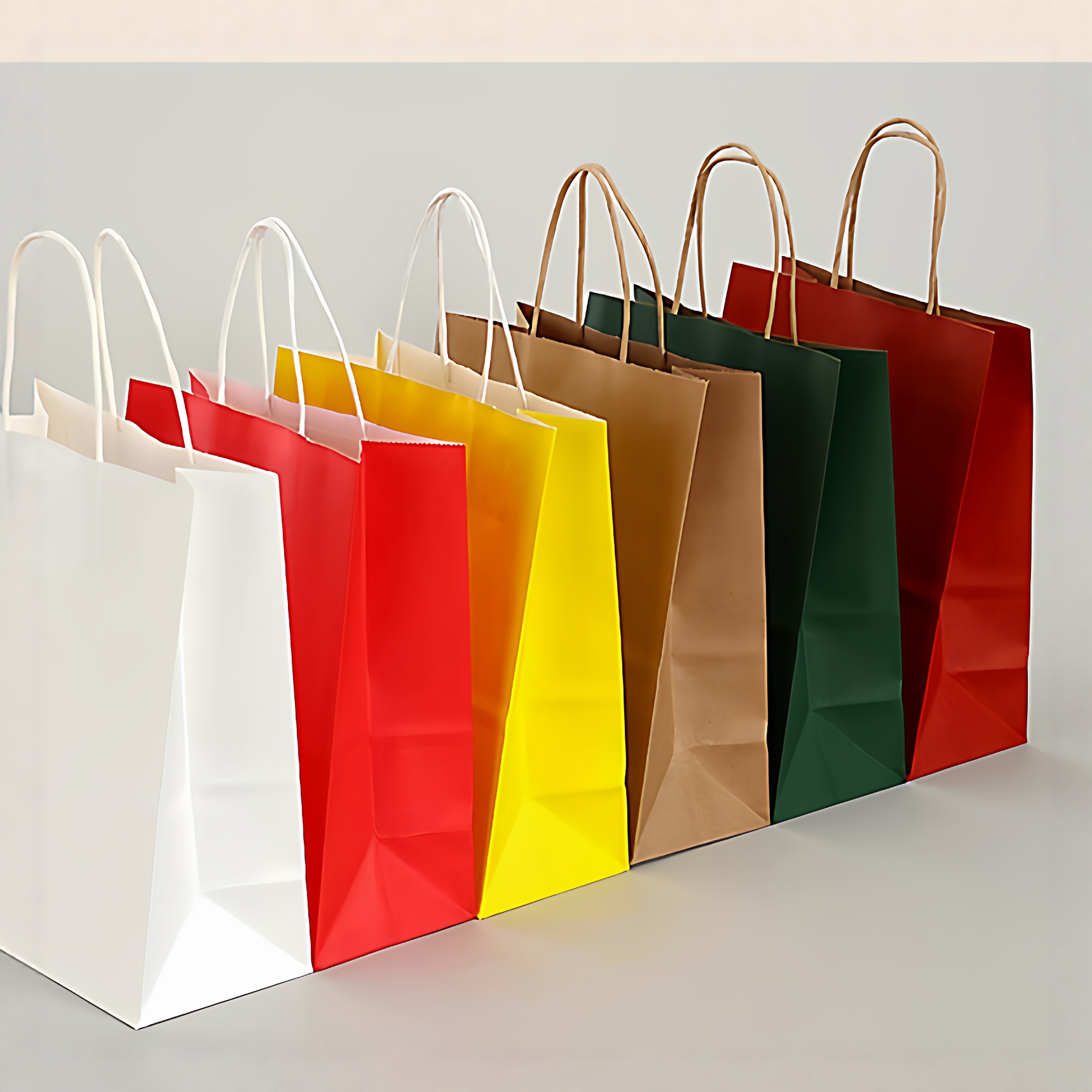 通用牛皮纸礼品手提袋烘焙外卖简约竖款打包加厚白色横款纸质袋子