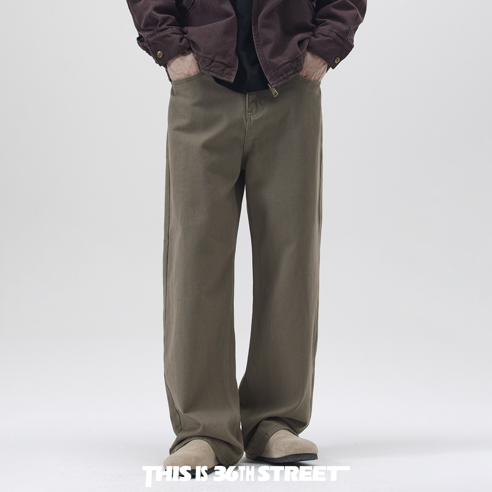 美式复古美拉德休闲裤男冬季新款cleanfit直筒裤潮牌加绒牛仔裤子,男装,休闲裤,淘宝优惠券,粉丝福利购,淘宝优惠卷