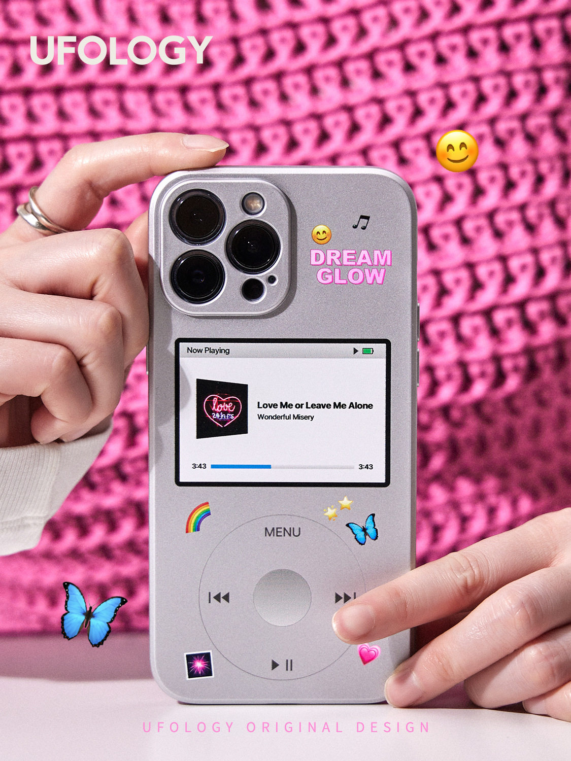 电镀银复古mp3适用于苹果17/16promax手机壳iPhone15硅胶软壳oppo小米vivo