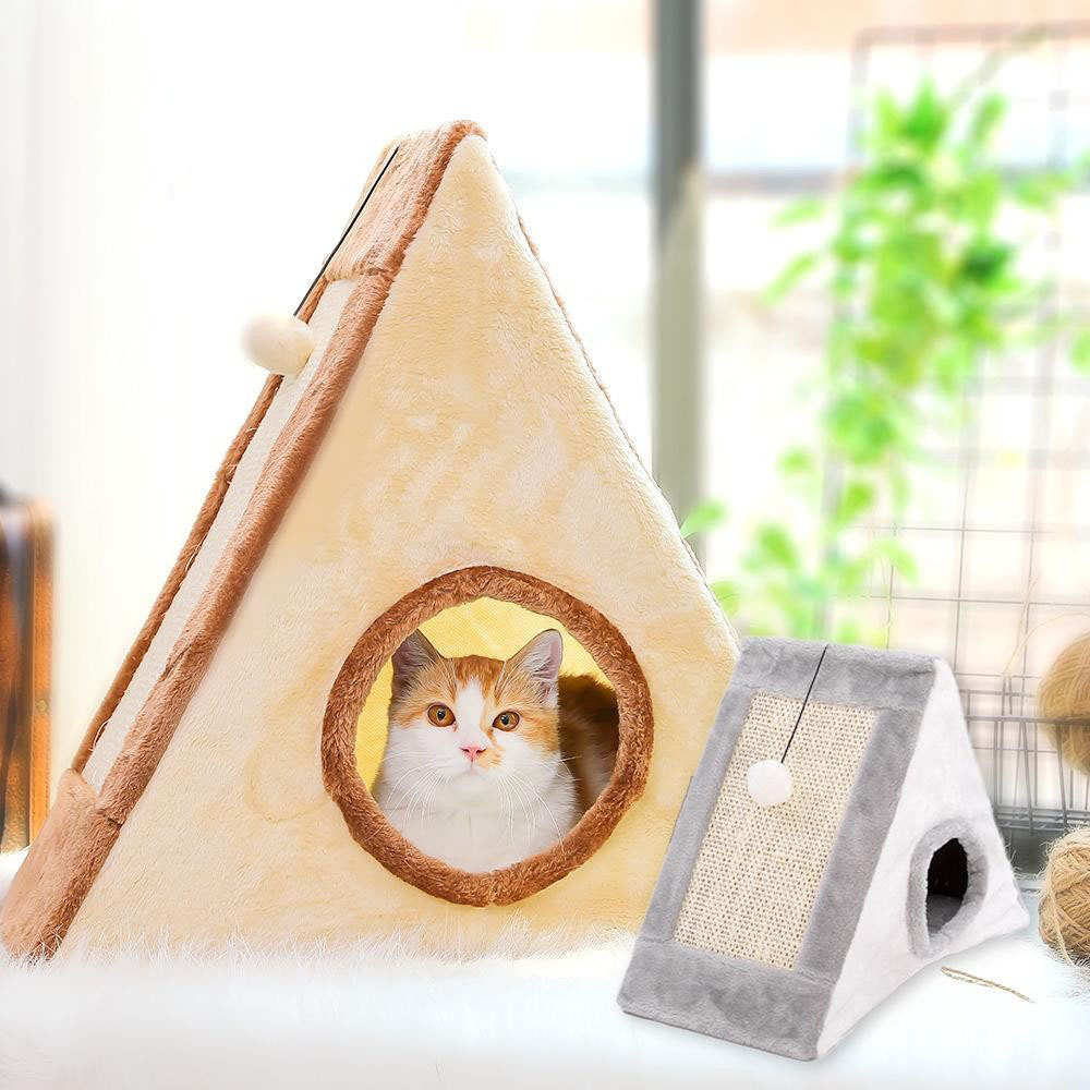 日本MUJIE猫窝猫爬架双层保暖冬季猫爬架子猫抓板一体剑麻猫咪屋