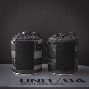 UNIT04户外露营450g高山黑化迷彩战术风格装饰气罐套带士气贴章
