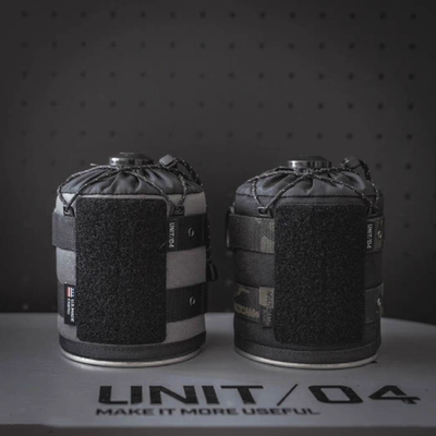 UNIT04户外露营450g高山黑化迷彩战术风格装饰气罐套带士气贴章