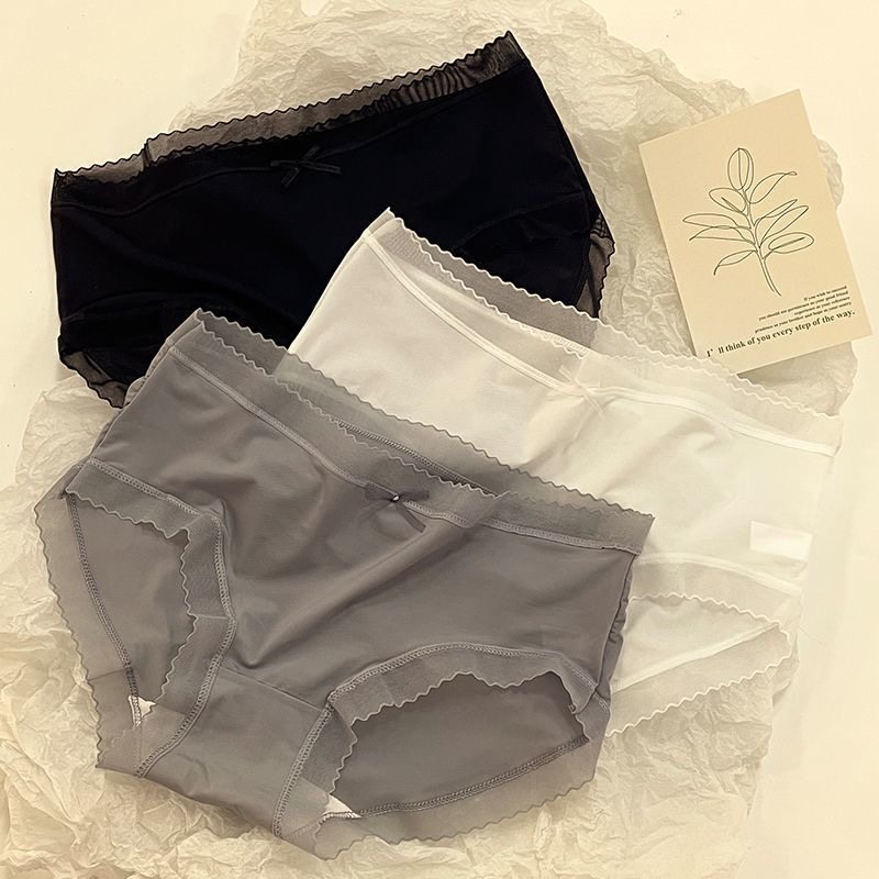 日系冰丝内裤女无痕超薄款舒适透气中腰提臀抑菌裆速干清凉三角裤