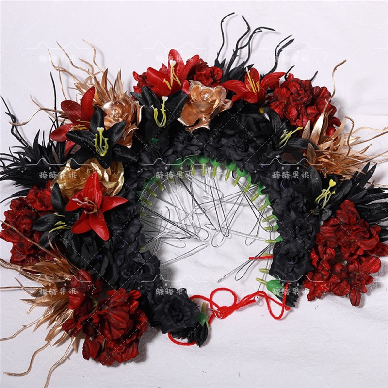 泉州簪花头饰绢花分体式纯v手工簪花汉服配饰花朵头箍写真拍照道