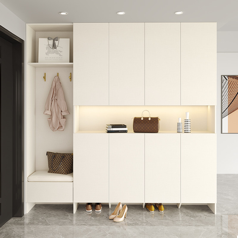 定制进门口鞋柜玄关柜坐凳一体家用靠墙收纳入户门有门实木高柜子,住宅家具,鞋柜,淘宝优惠券,粉丝福利购,淘宝优惠卷