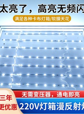 220V高压漫反射ledq灯条广告卡布灯箱卷帘灯 超亮软膜天花专用光