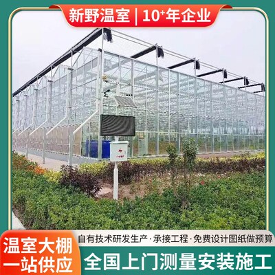 花卉玻璃温室 智能连栋玻璃蔬菜大棚I 光照均匀 适宜作物生长