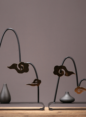 禅意创意摆设现j代金属工艺品室内新中式样板间客厅家居玄关装饰