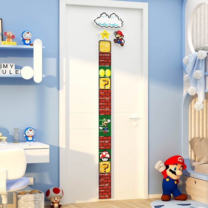 卡通宝身高测量墙面贴纸画儿童区房间布置摆挂件卧室床头装饰改造