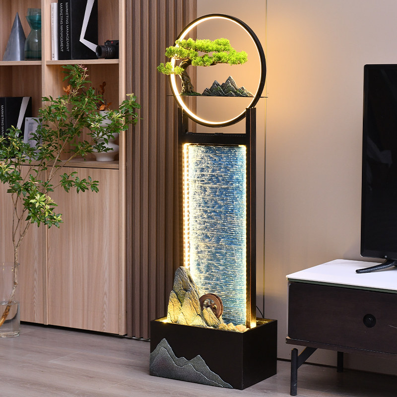 流水摆件循环水轻奢款电视机旁办公室水幕墙装饰乔迁新居开业礼物,家居饰品,落地摆件,淘宝优惠券,粉丝福利购,淘宝优惠卷